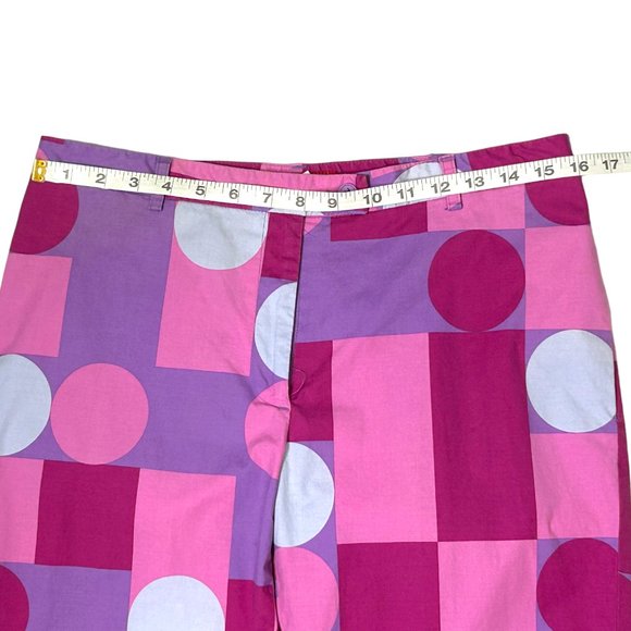 Vintage Esprit Womens 11 / 12‎ Pink Purple Geometric Stretch Flat Front Pants - Picture 4 of 9